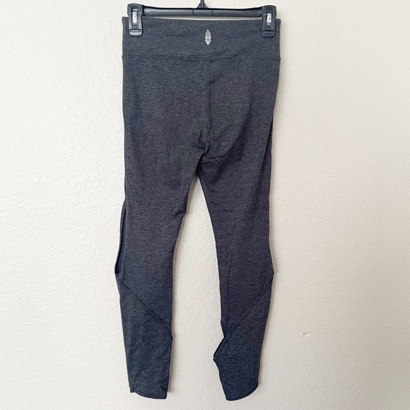 Free People Movement High Waisted Cut Out Grey Leggings Tights - Picture 2 of 6
